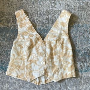 NWT Abercrombie & Fitch Linen-Blend Vest Top Size Medium 17” across bust